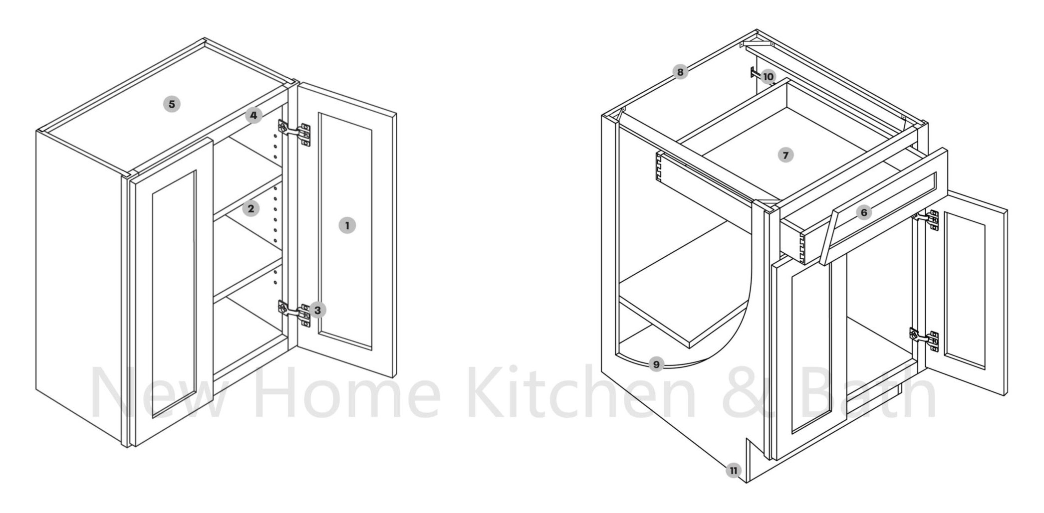 White Oak Shaker New Home Kitchen Bath